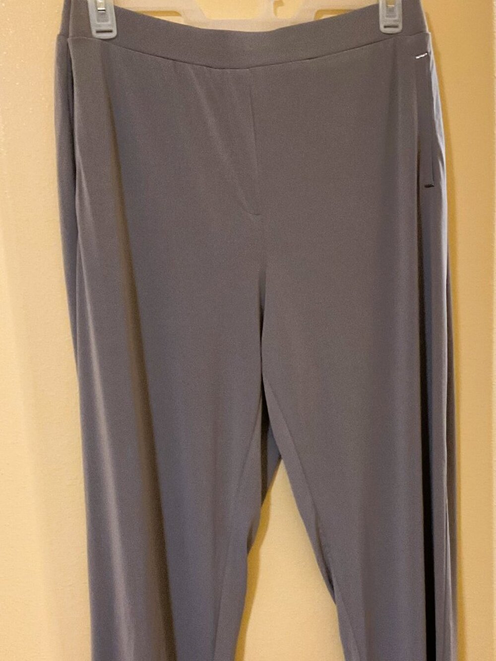 Susan Graver - Occasions Rock Gray Liquid Knit Straight Leg Pant - 1X